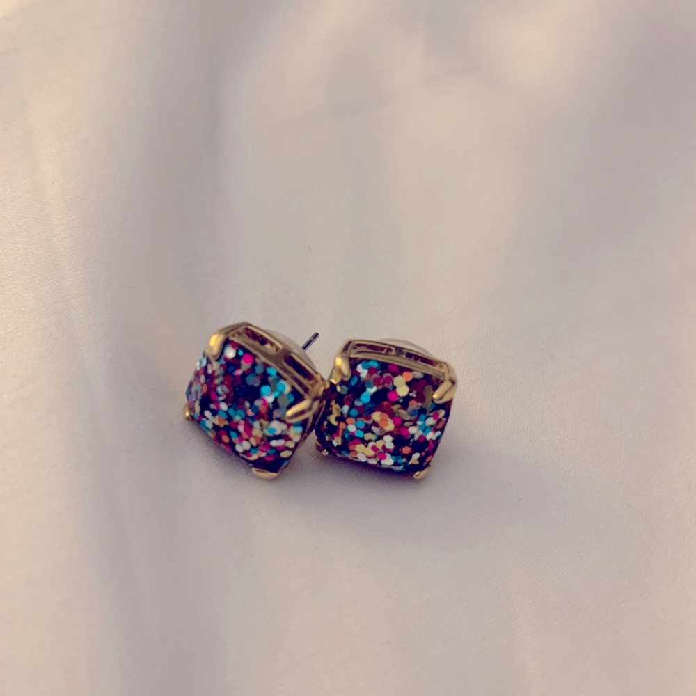 Kate Spade rainbow sparkle confetti earrings